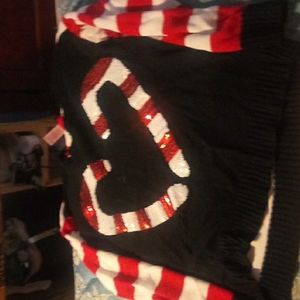 Candy cane heart christmas sweater.